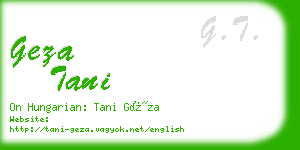 geza tani business card